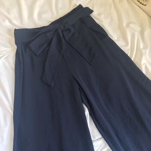 Navy Blue Plus Size Palazzo Pants